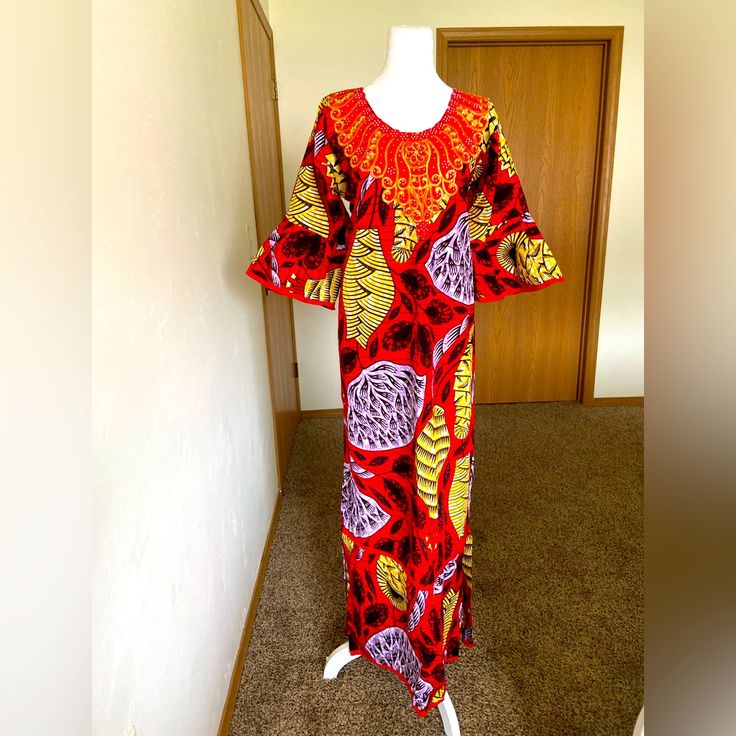 Available Size L Xl Xxl More Details Contact Me Please Offer Acceptable African Silk Dress Styles, Red Long Sleeve Maxi Dress With Vibrant Print, Fitted Red Cotton Maxi Dress, Red Fitted Cotton Maxi Dress, Red Cotton Dress In Free Size, Red Cotton Free Size Dress, Free Size Red Cotton Dress, Red Free Size Cotton Dress, Red Vibrant Print Maxi Dress