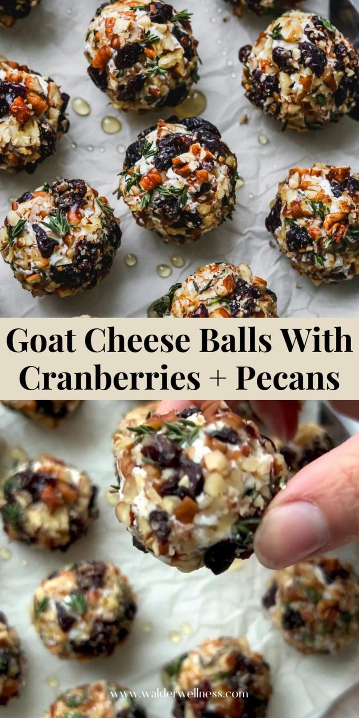 goat cheese balls with cranberries and pecans