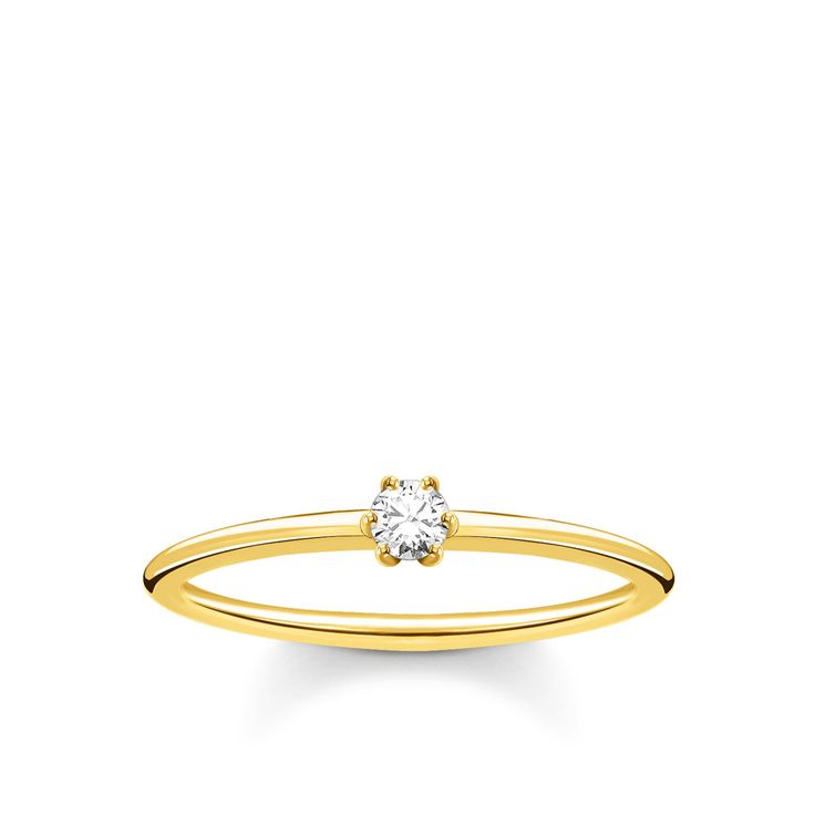 Solitaire ring yellow gold plating – THOMAS SABO Thomas Sabo Ring, Leather Jewellery, Sterling Silver Anklet, Rose Gold Watches, Infinity Ring, Engraved Bracelet, Silver Anklets, Skull Pendant, Sterling Silver Bangles