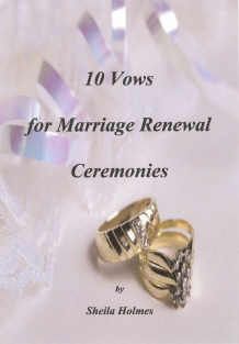 two wedding rings sitting on top of each other with the words 10 vows for marriage renewal ceremony