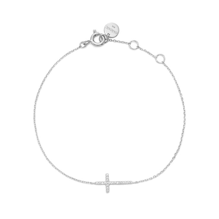 Material: Recycled 925 Sterling Silver Bracelet 6.5"+0.5“+0.5" three ring extension, total 7.5"-7.8"14K Gold plated+ecoatHorizontal Cross measures .5” Cross contains: CZ 0.9mm*20pcsCable chain measures 1.2mm width Three Rings, Demi Fine Jewelry, Cross Bracelet, Anklet Bracelet, Domed Ring, Anklet Jewelry, Brass Jewelry, Sterling Silver Bracelet, Pendant Earrings