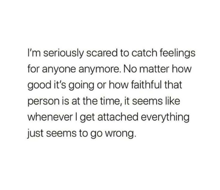 the text reads, i'm seriously scared to catch feelings for anyone anymore no matter how good it is