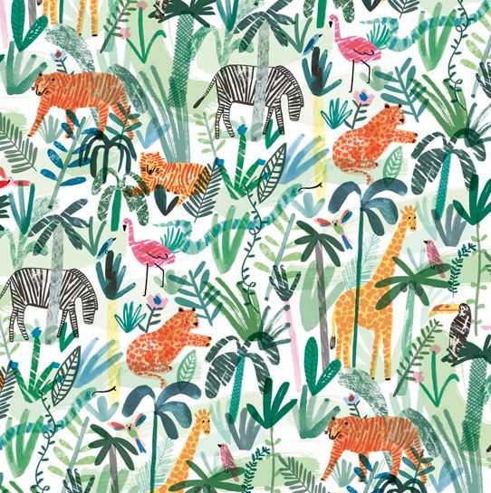 an animal themed wallpaper with zebras and giraffes