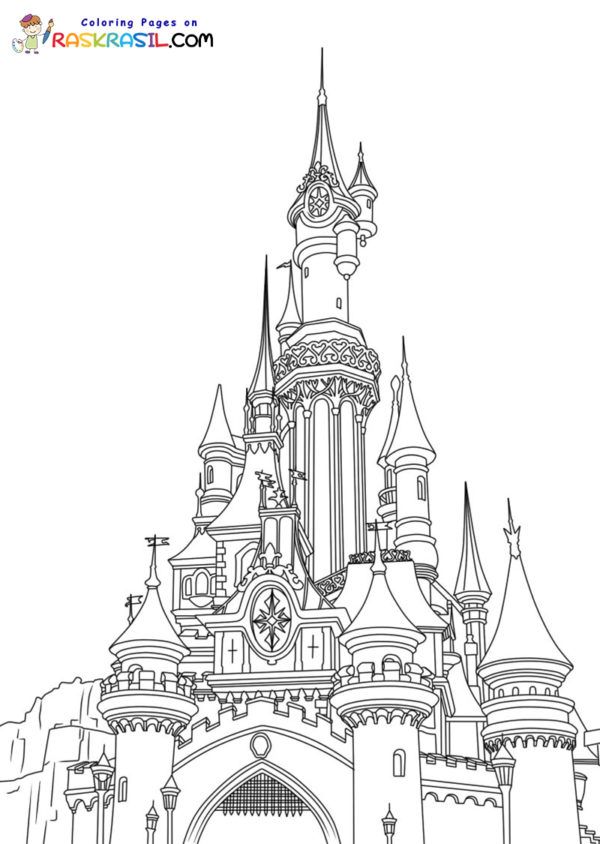 an image of a castle coloring page