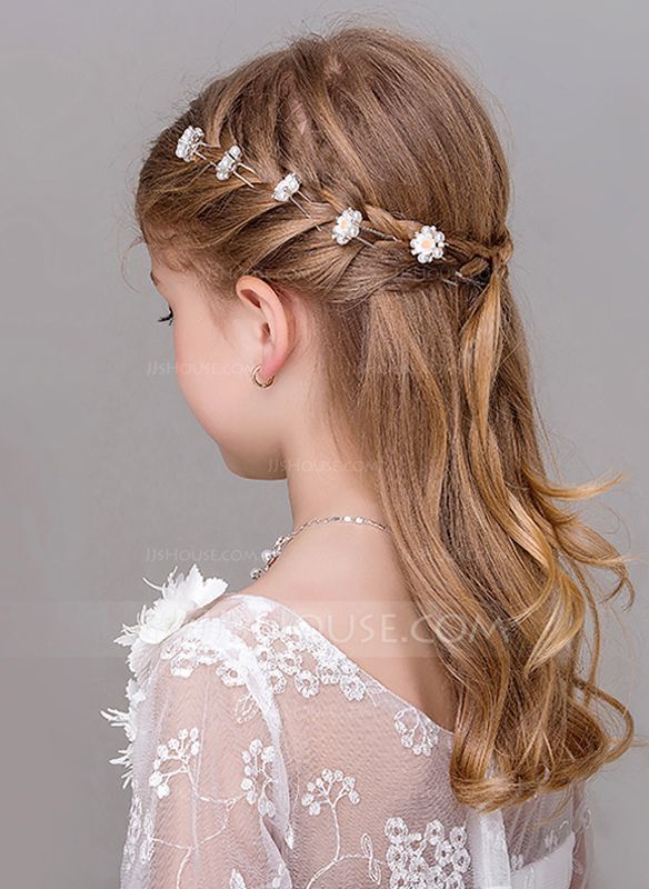 Communion Hairstyles, Girl Hair Dos, Flower Girl Hairstyles, Wedding Hairstyle, Girls Hair, Hairstyles For School, Hair Dos, Hair Styling, Bridesmaid Hair