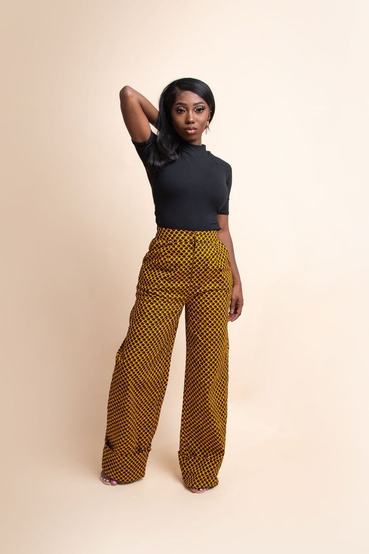 Trendy Stretch Wide Leg Sets, Trendy Wide Leg Workwear Set, Trendy Wide Leg Sets For Workwear, Cotton High-waisted Pants, Trendy Yellow High-waisted Wide Leg Pants, Trendy Cotton Workwear Sets, Fitted Cotton Trouser Set, Trendy Fitted High Waist Wide Leg Pants, Trendy Fitted Wide Leg Cotton Pants