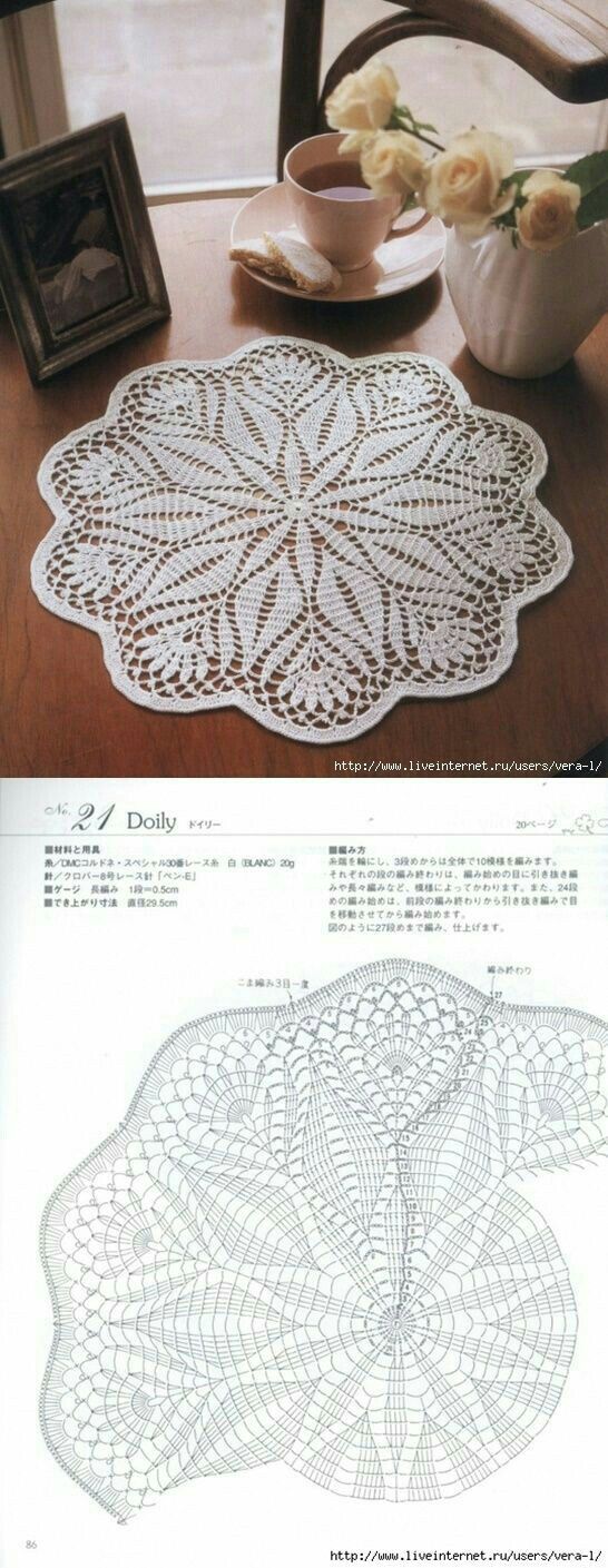 two pictures of doily on a table with flowers