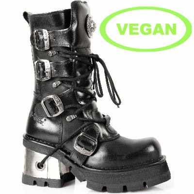 m373-vc3 New Rock Vegan Boots New Rock Shoes, Gothic Industrial, Shoes Gothic, New Rocks, New Rock Boots, Rock Boots, Metal Spikes, Platform Heels Boots, Extreme Metal