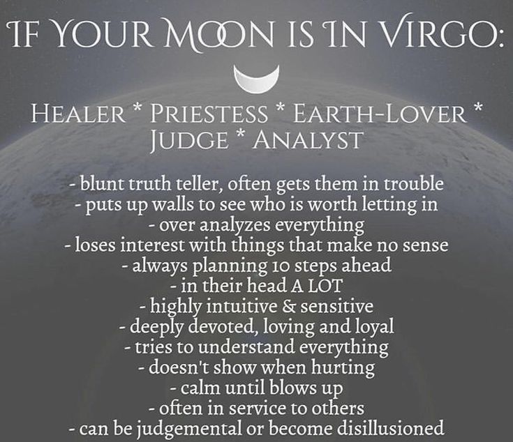 a poem written in white with the words if your moon is in virgo