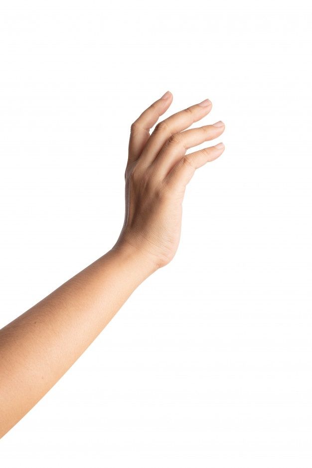 a person's hand reaching up into the air