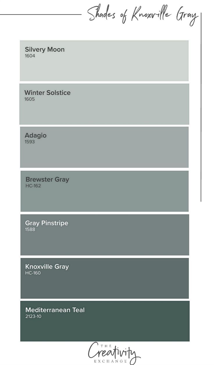 the shades of gray are shown in this color scheme, which is very similar to each other