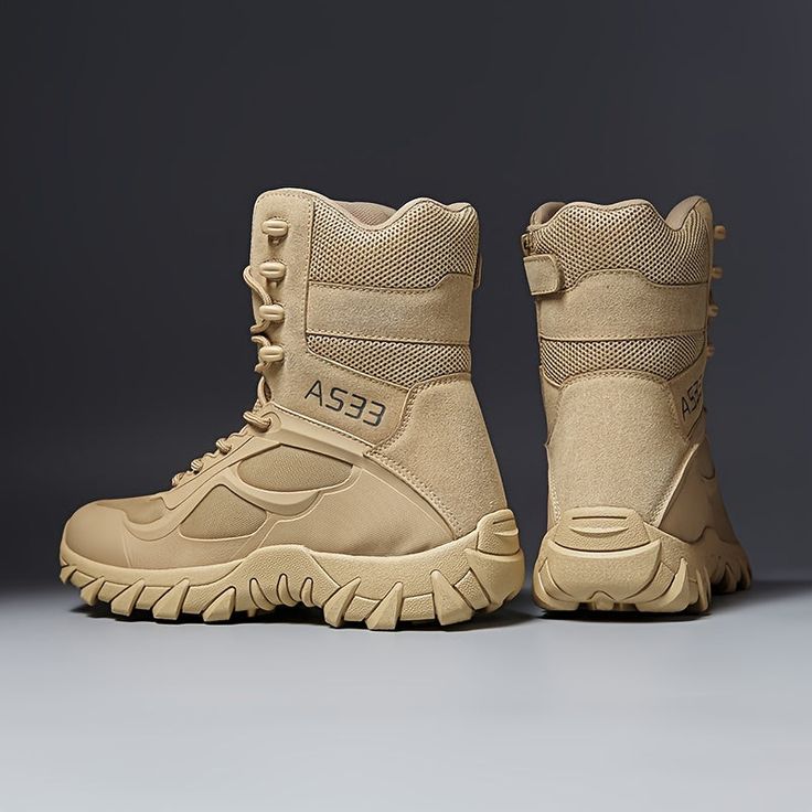 Introducing our Mens Tactical Snow Boots, designed for outdoor winter adventures. These durable boots are perfect for hiking, outdoor sports, and going out in any season. With a variety of features to keep you comfortable and protected, these boots are a must-have for any outdoor enthusiast. Benefits of our Mens Tactical Snow Boots: Made with high-quality materials for long-lasting durability Comfortable inner lining for all-day wear Secure lace closure for a snug fit Rubber sole for excellent t Shock Resistant Lace-up Combat Boots For Outdoor Activities, Military Lace-up Boots For Outdoor Activities, Wear-resistant Khaki Boots For Outdoor Work, Khaki Combat Style Lace-up Hiking Boots, Waterproof Functional Combat Boots For Outdoor, Waterproof Functional Combat Boots For Outdoor Activities, Functional Waterproof Combat Boots For Outdoor, Rugged Durable Combat Boots For Adventure, Wear-resistant Work Boots For Winter Outdoor Work