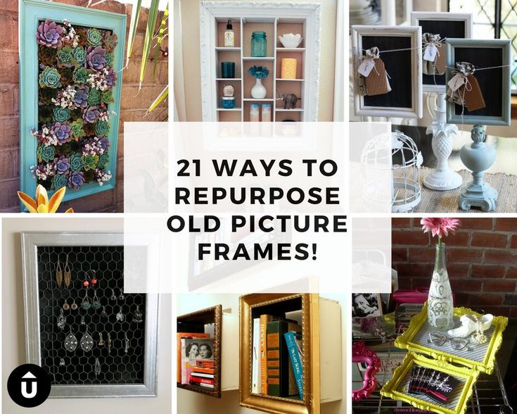 there are many different pictures in this collage with the words, 21 ways to repurpose old picture frames