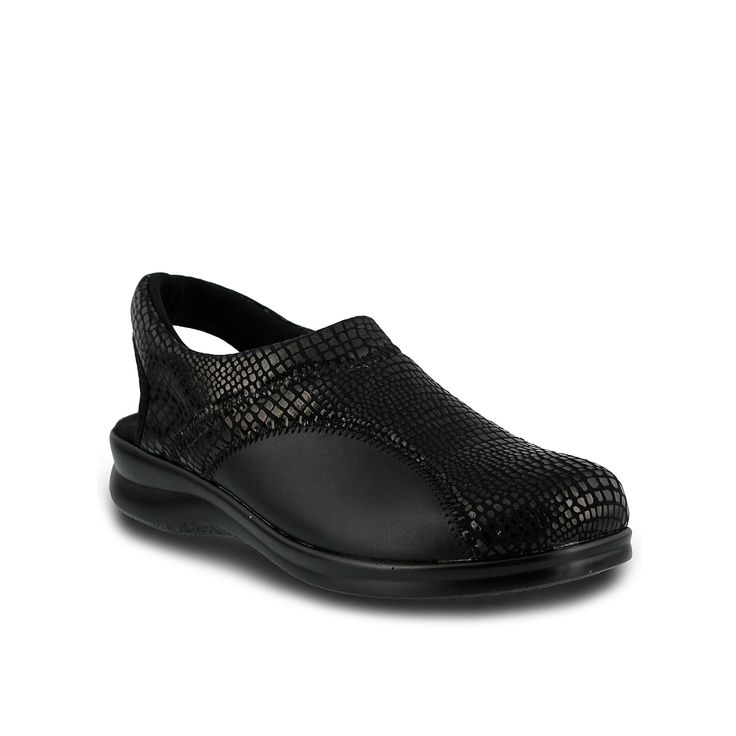 Flexus by Spring Step-Flexia Clog Slide on style and comfort from Flexus clog by Spring Step. The Flexia is perfect for busy days running errands or relaxing on the weekends. Slip-on Synthetic Clogs For Walking, Synthetic Slip-on Clogs For Walking, Comfortable Black Slip-on Clogs, Black Synthetic Clogs With Arch Support, Black Textured Footbed Slip-on Clogs, Black Clogs With Cushioned Footbed, Black Slip-on Clogs With Textured Footbed, Comfortable Black Clogs With Cushioned Footbed, Black Synthetic Clogs With Textured Footbed