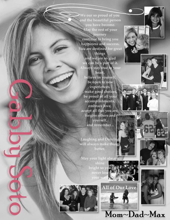 the back cover of a magazine with photos of people smiling and posing for pictures on it