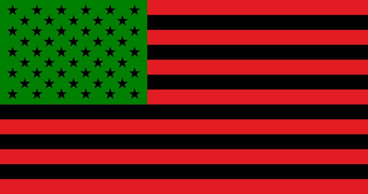 an american flag with black stars on red and green stripes, as well as the colors of the united states