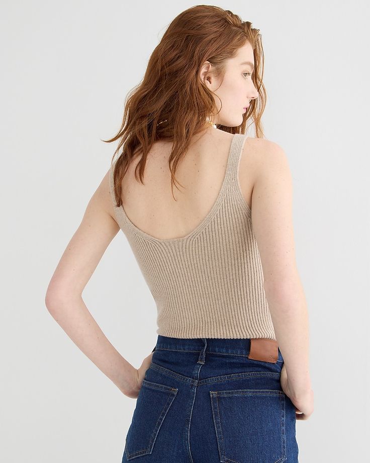 Meet our new favorite base layer, a slightly longer version of our best-selling cropped tank (for added tuck-in-ability). It's crafted in our upgraded cashmere quality that's finer, loftier and somehow even softer. We're invested in bringing you the best in cashmere, so you can feel great about investing in it too. We're proud to support responsible cashmere production through our partnership with the Aid by Trade Foundation (AbTF), a nonprofit that promotes sustainable agricultural development Agricultural Development, Cashmere Blend Sweater, Base Layer, Crop Tank, Cashmere Sweaters, Sweater Outfits, J Crew, Cashmere, Foundation