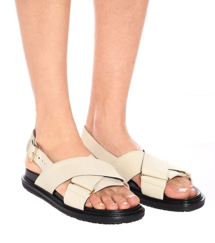 Marni Sandals, Leather Thong Sandals, Ancient Greek Sandals, Greek Sandals, Cream Beige, Leather Slides, Womens Sandals Flat, Thong Sandals, Metallic Leather