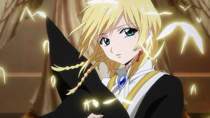 an anime character with blonde hair and blue eyes