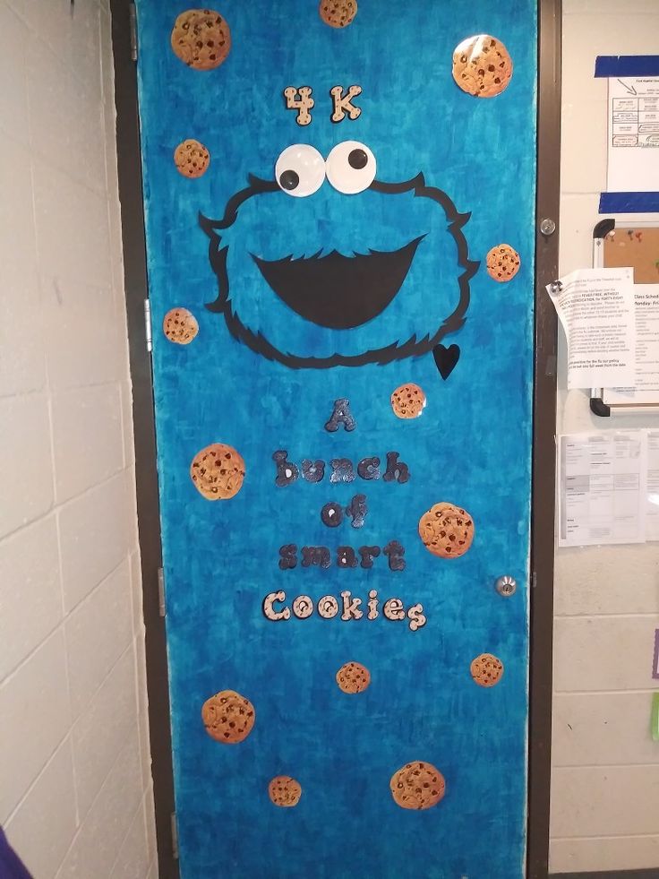 a door decorated to look like cookie cookies