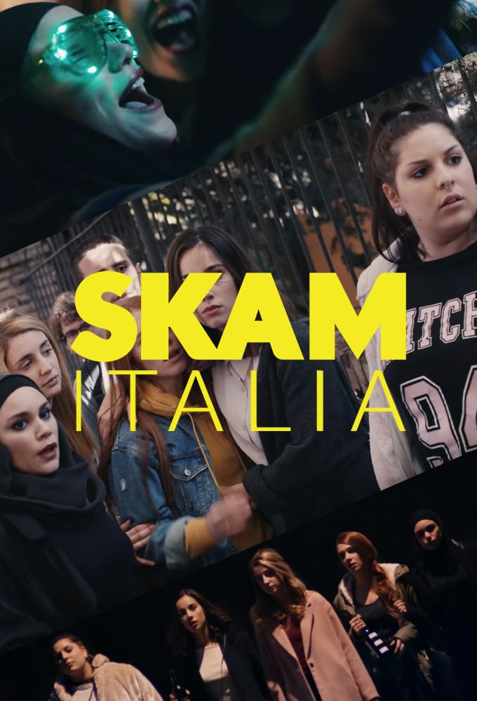 a collage of photos with the words skam it'm italia on them