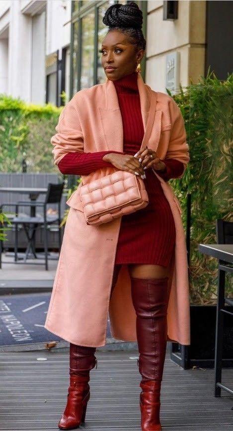 Clothes For Brunch, Fall Couture Fashion, Women’s Fashion 2023 Spring, House Party Movie Themed Outfits, Classy Sweater Dress, Mauve Wide Leg Pants Outfit, The Full Hour Glass Shape Outfits, Birthday Outfit Themes For Women Group, Fall Fashion For Black Women