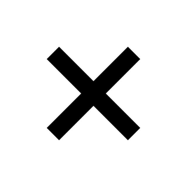 an x symbol is shown in black on a white background