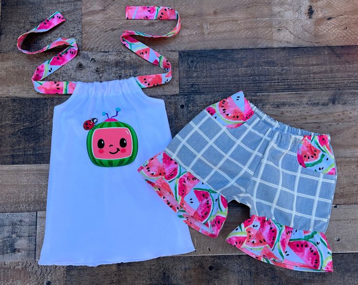 Cocomelon Birthday Girl Outfit Cocomelon Theme Birthday Party, Cocomelon Girl, Cocomelon Birthday Outfit, Birthday Cocomelon, Cocomelon Theme, Bug Clothing, Cocomelon Birthday, Watermelon Print, Theme Birthday Party