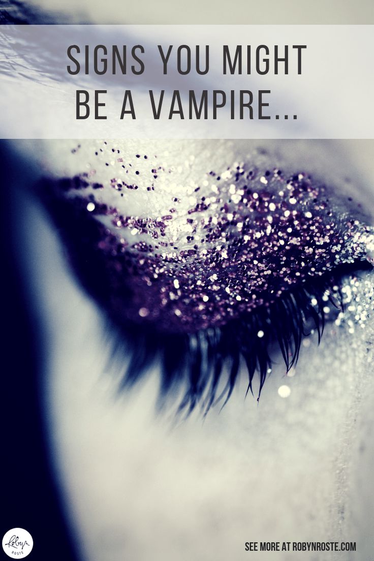 an eye with glitter on it and the words vampire fashion