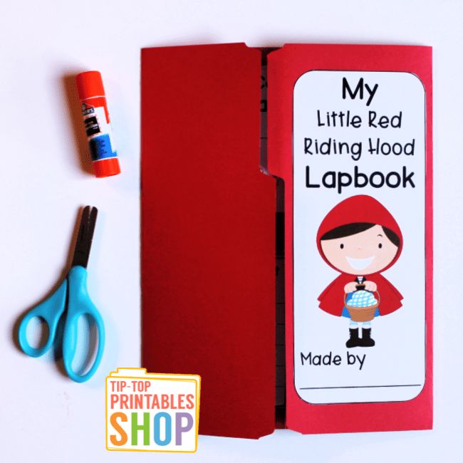 a little red riding hood lapbook with scissors and glue