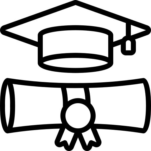 a black and white graduation cap and diploma