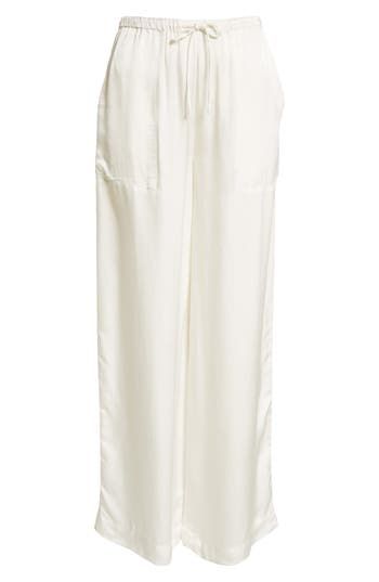 If you must step away from your pool chaise or beach towel, pop on some cotton pants closed with a comfy drawstring. Drawstring waist Front patch pockets 100% cotton Machine wash, line dry Imported Chic White Bottoms With Drawstring, White Summer Bottoms With Side Pockets, White Summer Bottoms With Tie Waist, Summer White Bottoms With Tie Waist, White Drawstring Bottoms For Poolside, Chic White Drawstring Bottoms, White Vacation Bottoms With Side Pockets, White Straight Leg Bottoms For Lounging, Casual Off White Linen Bottoms