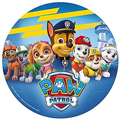 the paw patrol movie poster on a blue background