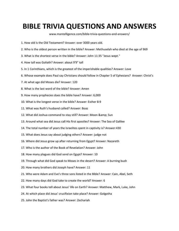 the bible trivia questions and answers are shown in this page, which shows an image of