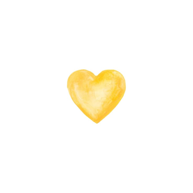 a watercolor drawing of a yellow heart