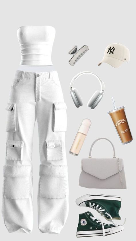 Cute Fit Ideas Aesthetic, White Outfit Inspo Aesthetic, New Aesthetic Style, Outfits For Shifting, Trending Fashion 2024, My Vibe Aesthetic Fashion, Y2k Inspo Outfits, Outfit Trends 2024, Outfit Boards Aesthetic