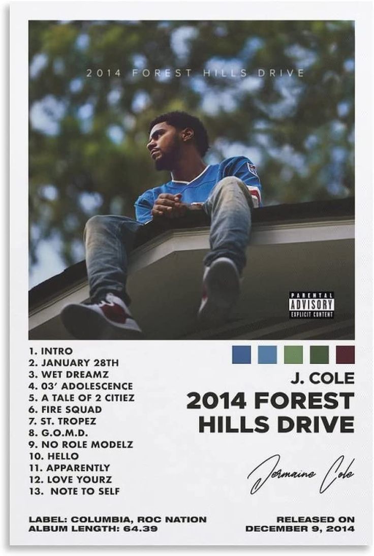 the flyer for j cole's forest hills drive