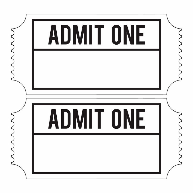 two admit tickets with the words admit one and another ticket in black on a white background