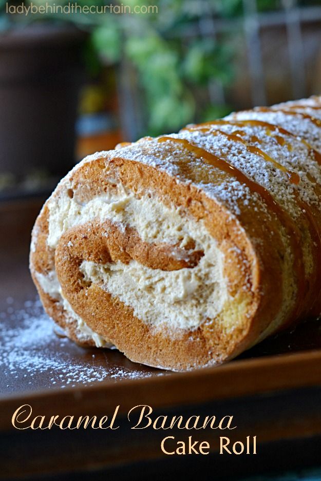 a close up of a cake roll on a plate