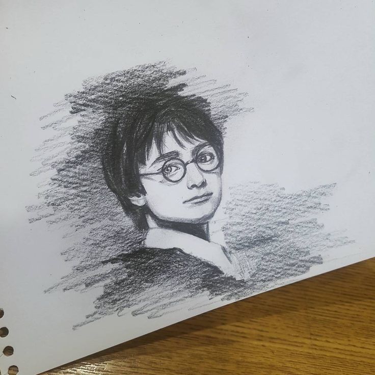 a pencil drawing of harry potter