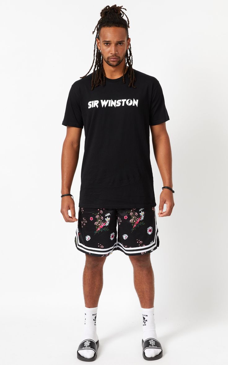 Recycled Mesh Basketball Shorts in Dark Floral print. 50% Recycled Polyester / 50% Polyester Ribbed elasticated waistband with black drawstring, black metal eyelets & silver metal aglets. Knit striped trim with vented cuffs. Two zipped side pockets. Fully lined. Shorts are a relaxed fit, size down for a more regular fit. Recycled Model is 188cm / 6ft2in and wears size MEDIUM. Item is shipped gift wrapped & in a branded gift box made from recycled cardboard & enclosed in a biodegradable compostab Dark Floral Print, Recycled Cardboard, Dark Floral, Basketball Shorts, Black Metal, Biodegradable Products, Floral Print, Basketball, Gift Box