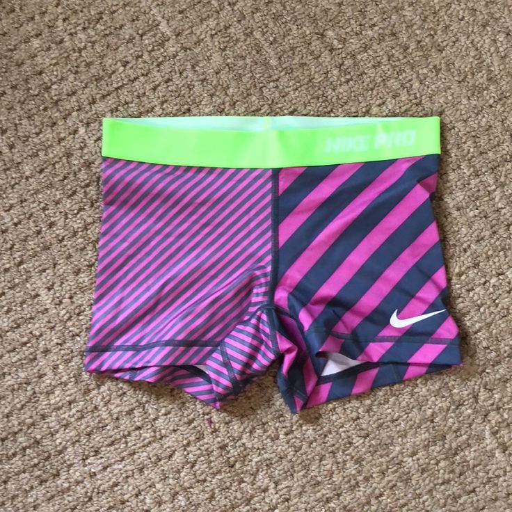 Never Worn Nike Shorts. Elastic Lime Green Band With Pink And Gray Spandex. 80% Polyester 20% Spandex Fitted Pink Activewear With Built-in Shorts, Pink Stretch Athleisure Shorts, Pink Fitted Athletic Shorts For Sports, Nike Stretch Yoga Shorts, Pink Compression Sporty Shorts, Pink Stretch Athletic Shorts For Gym, Pink Stretch Sportswear Shorts, Pink Compression Shorts For Gym, Sporty Compression Pink Shorts