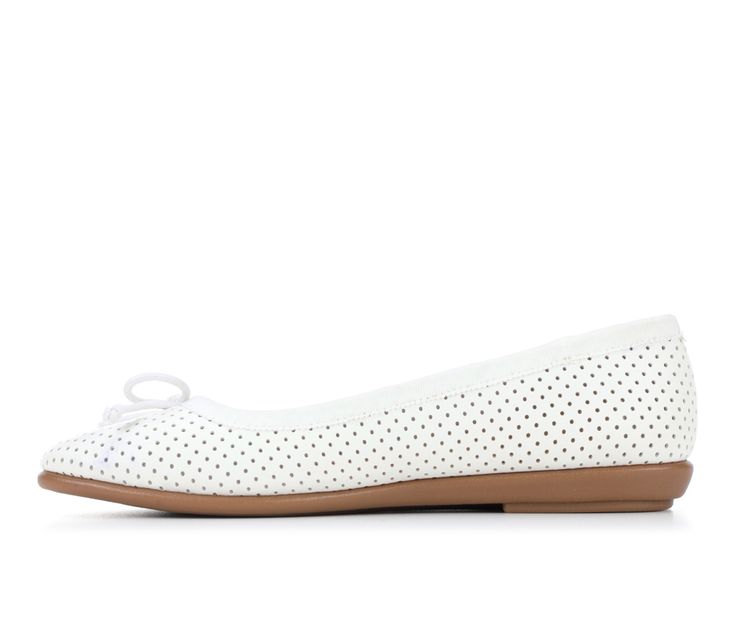 Experience a perfect fusion of fashion and comfort with the Women's Aerosoles 1-Homebet Flats. The contemporary design of these flats adds a touch of elegance to any outfit, while the Aerosoles technology ensures a cushioned and supportive feel. Whether you're running errands or attending a business meeting, these flats provide the ideal combination of style and comfort, making them a go-to choice for any occasions. Classic round toe, Slip-on for easy entry, Lightly padded footbed, Smooth lining Modern Slip-on Ballet Flats For Summer, White Ballet Flats With Removable Insole, White Slip-on Ballet Flats With Flat Heel, White Slip-on Ballet Flats, White Synthetic Slip-on Ballet Flats, White Modern Slip-on Flats, Modern Flat Shoes For Spring, Modern White Flats With Removable Insole, White Synthetic Flats With Flat Heel