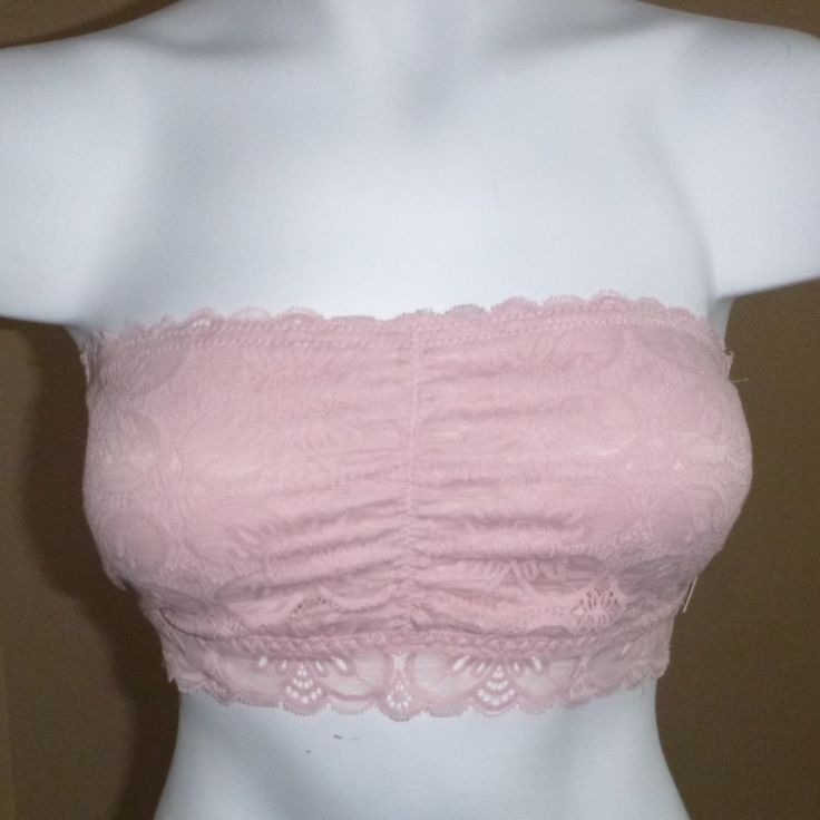 New With Tags ~ Never Worn! Womens Blake & Co Lace Bandeau Bralette Bra Size Med Color: Rose Lightly Padded And Lined Cups Ruched Center Front Gives Shape To Bust Light Elastic Around Top Band Galloon Lace At Bottom Fashionably Anchors Style On Body All Lace Bandeau Style Bra With Scallop Elastic At Neckline 100% Nylon; 89% Nylon, 11% Spandex Strapless Seamless Pink Crop Top, Seamless Lace Bandeau Bra, Pink Fitted Strapless Bra, Feminine Stretch Bandeau Tube Top, Strapless Bra With Removable Pads For Spring, Pink Fitted Strapless Intimate, Fitted Lace Bandeau Bra, Feminine Pink Bandeau Tube Top, Pink Bandeau Tube Top Feminine Style