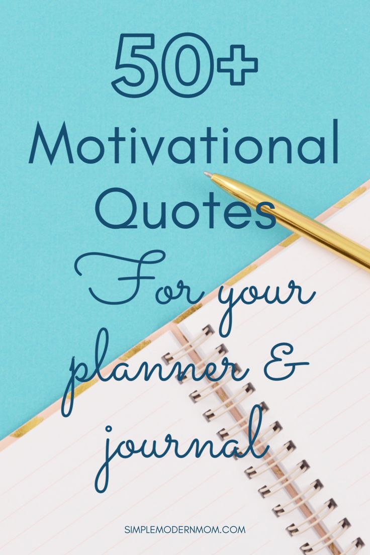 a notebook and pen with the words 50 + motivational quotes for your planner & journal