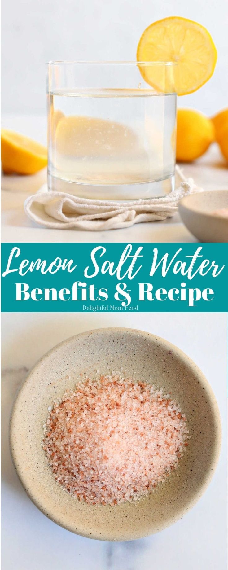 lemon salt water benefits and recipe in a bowl with oranges on the table next to it