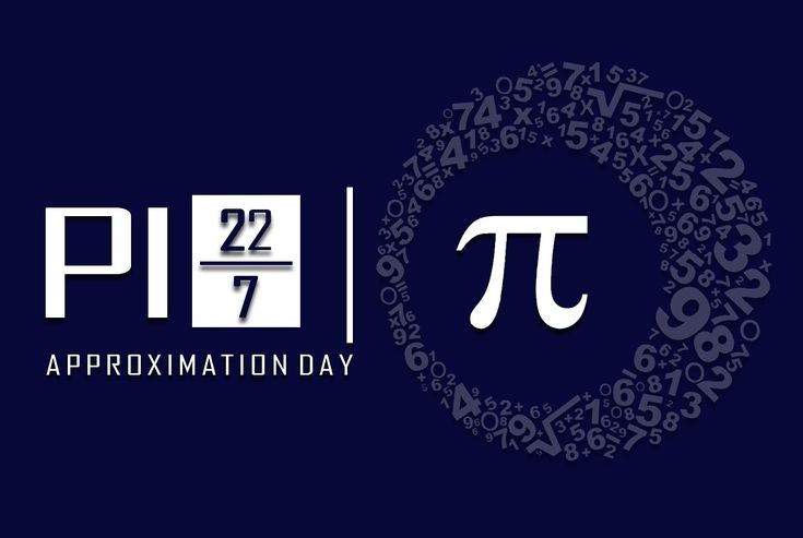 the pi symbol is shown in white on a dark blue background with numbers around it