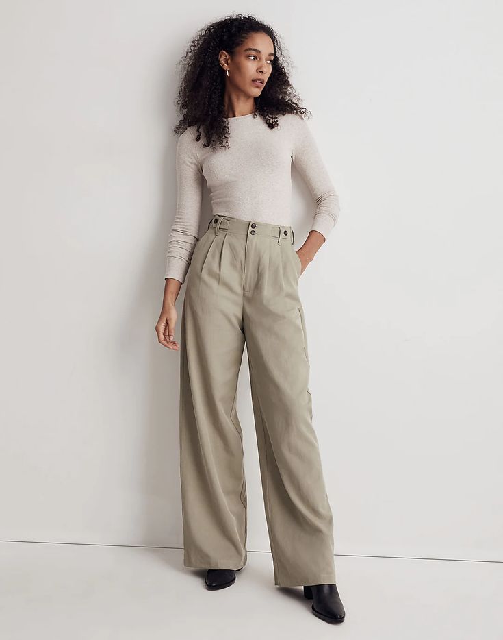 Cropped Wide Leg Pants, Wide Leg Pant, Madewell Denim, Pull On Pants, Fashion History, Wide Leg Trousers, Straight Leg Pants, Cropped Pants, Trousers Women