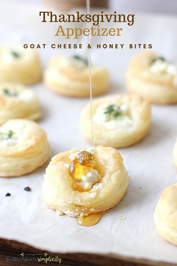 small pastries are being drizzled with honey