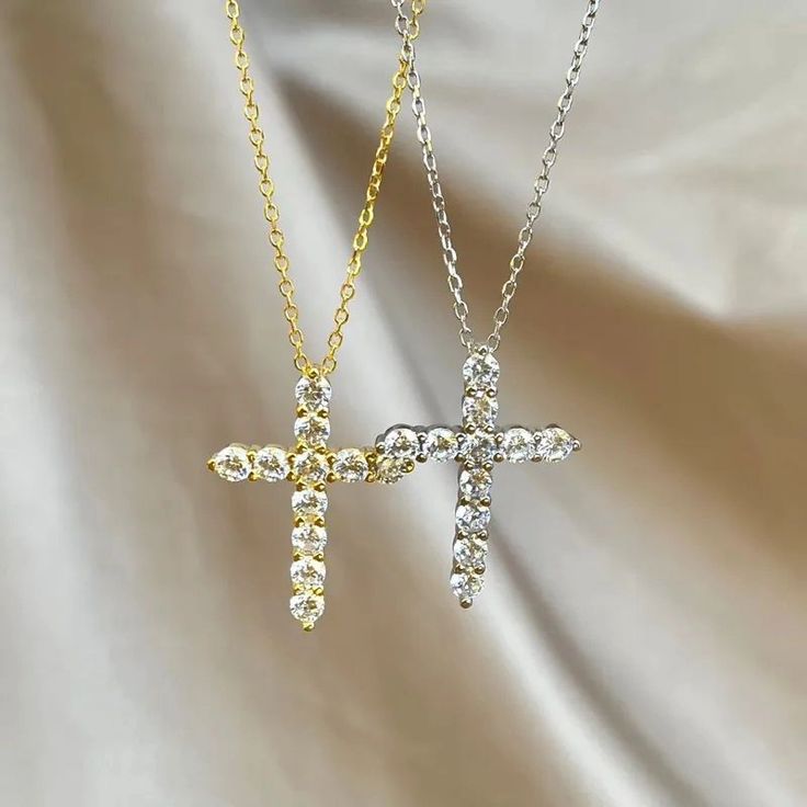 NH10170978 Cross Necklaces, White Gold Necklace, Gold Cross Necklace, Silver Chain Style, Women Pendant, Necklaces Gold, Diamond Cross Pendants, White Gold Necklaces, Diamond Cross